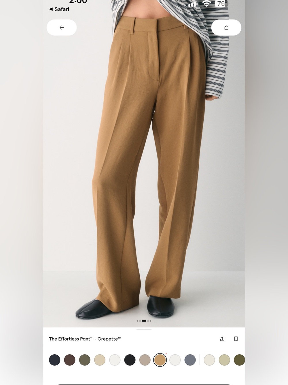 Aritzia Effortless Pant — Crepe Tan